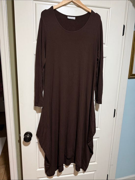 bryn Walker Dresses & Skirts - bryn Walker Long Sleeve Asymmetric Chocolate Brown Dress